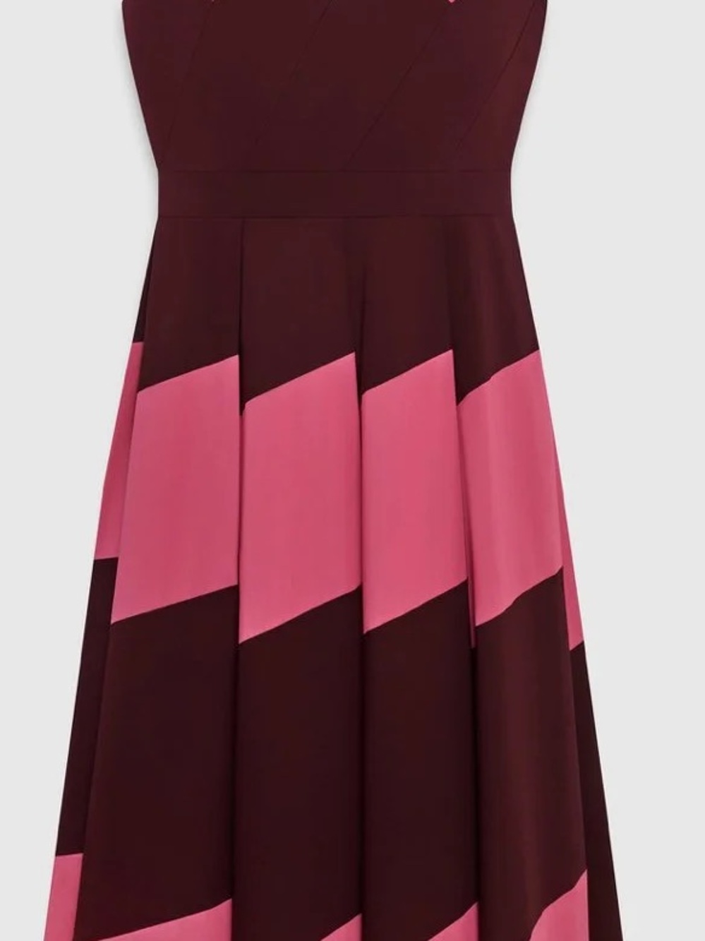 The Fold Sleeveless Pink & burgundy Chevron Midi Dress Sz 6 - Picture 2 of 5